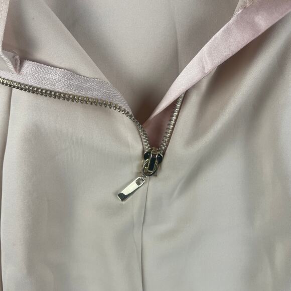 Asos Women's US 4 Pink Beige Polyester Back Zip Up Spaghetti Strap Dress - Picture 13 of 15